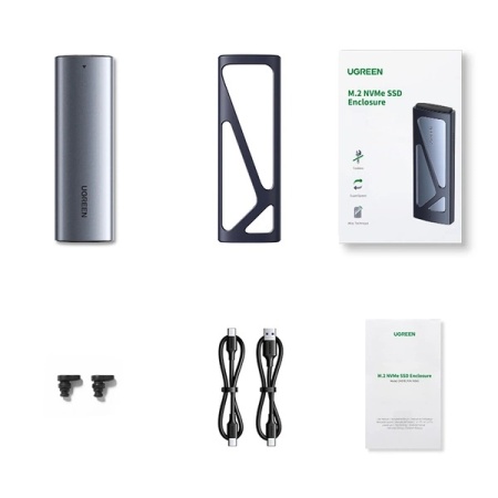 Carcasa Ugreen CM578 15512 pentru unitate M.2 NVMe 10Gbps - negru + cablu USB-C / USB-A + cablu USB-C / USB-C - Img 4