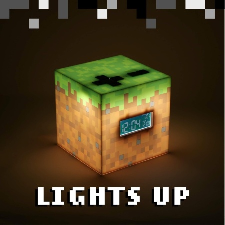 Ceas Deșteptător / Alarmă Paladone Minecraft cu Sunete Oficiale din Joc și Lumină de Noapte, Culoare Verde (Green) - Img 6