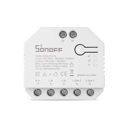 Comutator smart WiFi Sonoff Dual R3 Lite