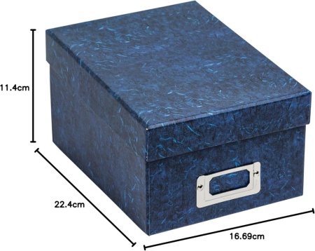Cutie de Depozitare pentru Fotografii (Capacitate 700 de Poze 10x15 cm / 4x6 Inch), Albastru Închis, Cu Separatoare - Img 3