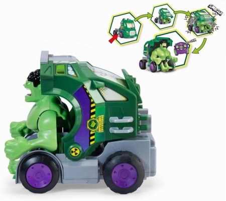 DICKIE TOYS MARVEL RAZBUNATORII MASINA RC CU TELECOMANDA 2.4GHz HULK SMASH CU SUNETE SCARA 1 LA 24 - Img 3