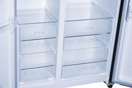 Frigider side by side Heinner HSBS-H442NFBKE++, 436 l, No Frost, Display, Functie Smart, Congelare si racire rapida, Clasa E, H 176.5 cm, Negru - Img 4