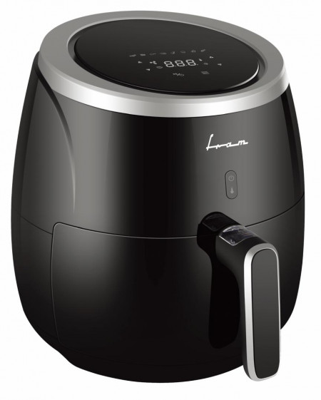 Friteuza cu aer cald FRAM FAF-MD2000BK, 2000W, 5L, display digital, control Touch, vas detasabil anti-adeziv, temperatura ajustabila: 80-200˚C, temporizator max 60min, protectie supraincalzire, Negru