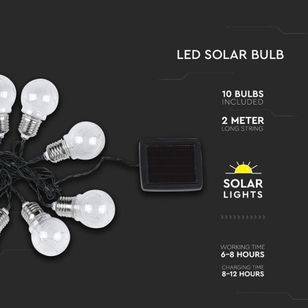 GHIRLANDA SOLARA LED 1W X 10 IP44 3000K - Img 6