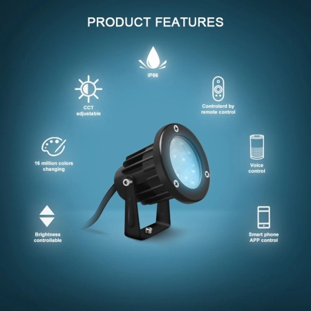 Gledopto GL-G-003P Zigbee Pro (Zigbee 3.0 + RF receiver) outdoor garden spot light RGB+CCT 24V - Img 4