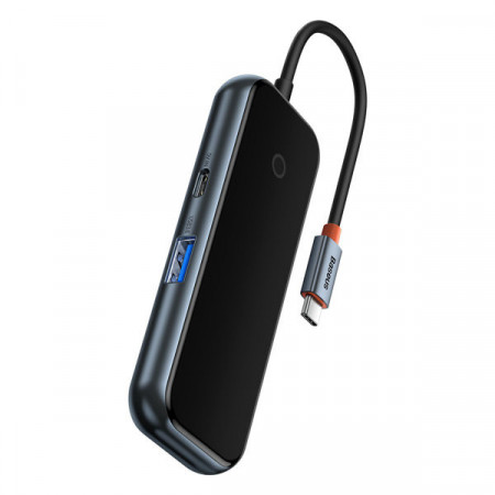 Hub Baseus AcmeJoy HUB 4 porturi USB-C la 1xUSB-C / 4xUSB3.0 gri inchis - Img 4