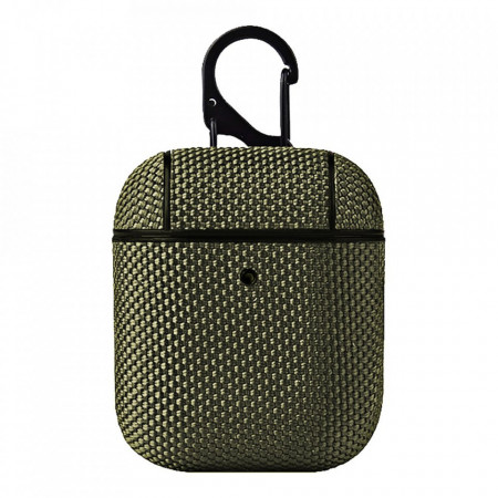 Husa casti Airpods 1 / 2 cu carabina , TYPEC , verde