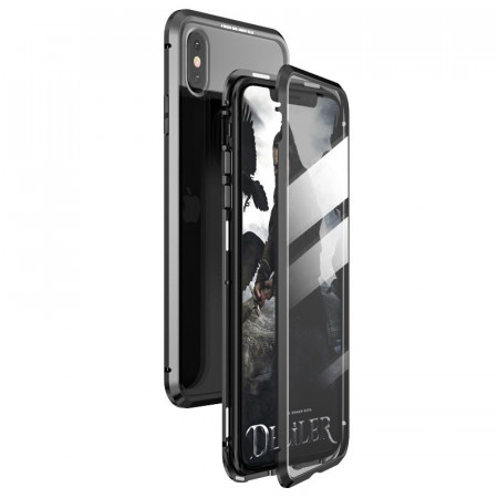 Husa protectoare Wozinsky magnetic 360 iPhone XS Max - transparent/negru