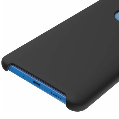 Husa telefon din silicon flexibil cu interior din material microfibra impotriva zgarieturilor , Gema Mixt pentru Huawei Mate 20 , negru - Img 4