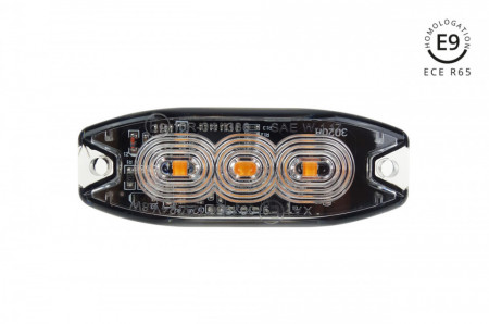 Iluminare de avertizare portocalie 3x3W LED R65 R10 12 / 24V IP67