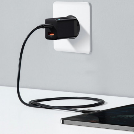 Incarcator priza Baseus Super Pro USB / USB Type C 30W Power Delivery Quick Charge black (CCSUPP-E01) - Img 3
