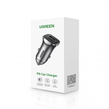 Incarcator rapid auto Ugreen USB-A / USB-C 30W PD PPS gri (CD130) - Img 2