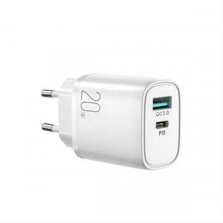 Incarcator rapid Joyroom USB-A QC3.0 / USB-C PD 20W alb (L-QP2011)