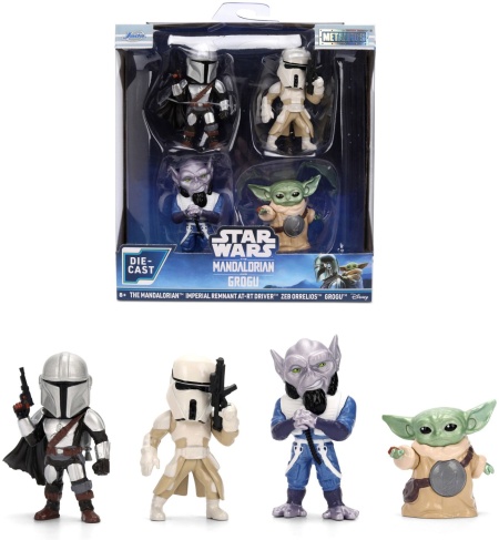 JADA STAR WARS MANDALORIAN SI GROGU SET 4 FIGURINE METALICE 4CM - Img 3