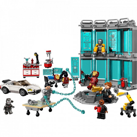 Jucarie de constructie a atelierului lui Iron Man LEGO 76216 Marvel Super Heroes