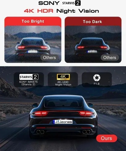 Jzones 4K Ultra HD STARVIS 2 Triple Camera, MicroSD 64Gb - Img 5