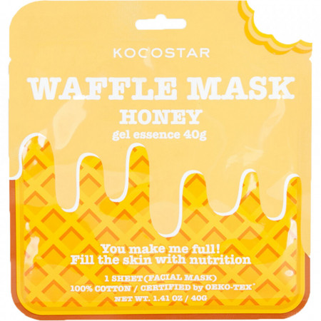 KOCOSTAR Waffle Mask Masca de fata Honey esenta gel cu extract de miere de albine, hranitoare 40 gr