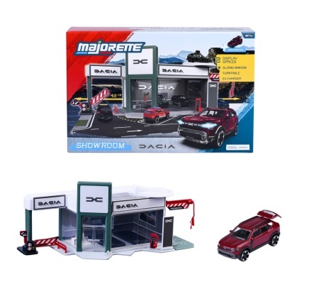 MAJORETTE SET SHOWROOM AUTO DACIA CU MASINUTA INCLUSA DACIA DUSTER SCARA 1 LA 64 - Img 3