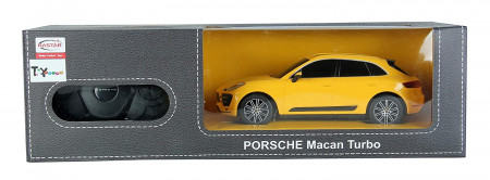 MASINA CU TELECOMANDA PORSCHE MACAN TURBO GALBEN CU SCARA 1 LA 24 - Img 2