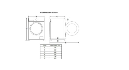 MASINA DE SPALAT HEINNER HWM-M914IVNSA++ - Img 2