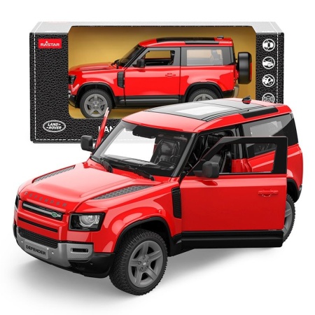 MASINUTA METALICA LAND ROVER DEFENDER 90 ROSU SCARA 1 LA 24 - Img 3