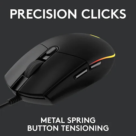Mouse gaming Logitech G203, iluminare RGB LightSync, Negru - Img 2