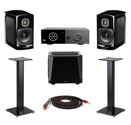 Pachet cu boxe Goldenear BRX, Subwoofer Goldenear Supersub X, Amplificator Lyngdorf TDAI-1120