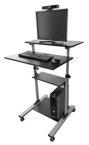 Pachet cu Stand mobil (Workstation) ajustabil pentru calculator si Webcam Seeup pentru sali de clasa