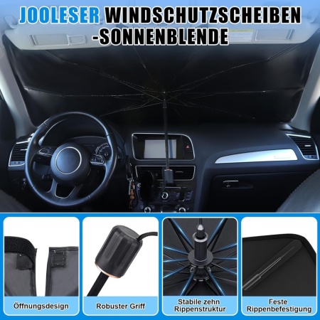 Parasolar Pliabil pentru Parbriz Auto Typec Home, Protecție UV 98.7% și Izolație Nanopolimer, Dimensiune Universală 140 x 80 cm, Deschidere Rapidă tip, Husă Inclusă - Img 2