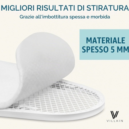 Pâslă Căptușeală Universală pentru Masa de Călcat Typec, Grosime 5 mm, Decupabilă la Dimensiune, Material Molton Termorezistent, 140 x 55 cm, Alb - Img 4