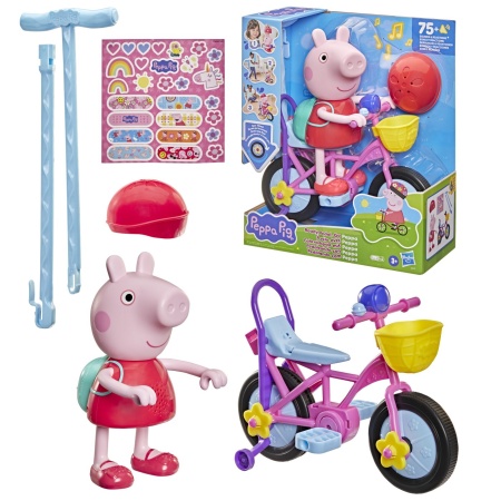 PEPPA PIG SET GATA DE PEDALAT PAPUSA PEPPA CU BICICLETA SI ACCESORII - Img 2