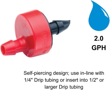 Picurător / Emițător Irigare prin Picurare Rain Bird SW20-30PS (2 GPH / 7.6 L/h), Set 30 Bucăți, Compensare de Presiune, Roșu/Negru, pentru Tub de 1/4" sau 1/2" - Img 7