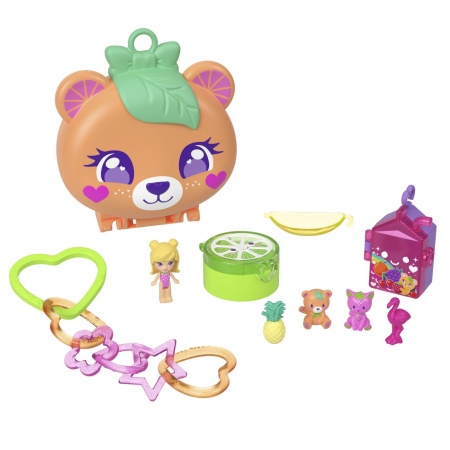 POLLY POCKET SET GENTUTA ANIMALUT URSULET ROZ CU ACCESORII - Img 3