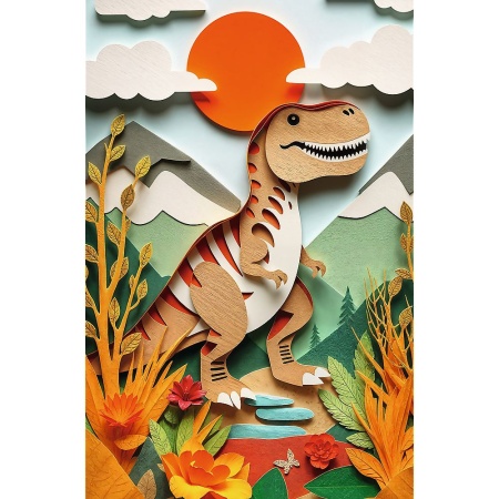 PUZZLE TREFL 160 PAPER ART 3D DINOZAUR - Img 2