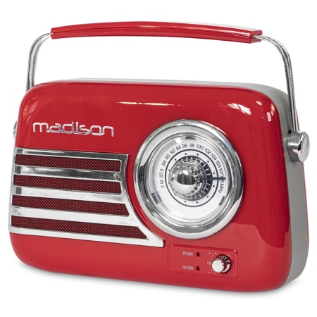 RADIO FM PORTABIL NOSTALGIA 15W CU FUNCTIE BLUETOOTH/AUX - ROSU - Img 2