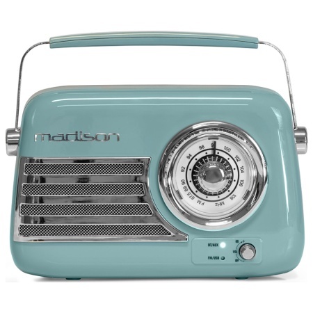 RADIO FM PORTABIL NOSTALGIA 30W CU FUNCTIE BLUETOOTH/AUX -ALBASTRU - Img 4
