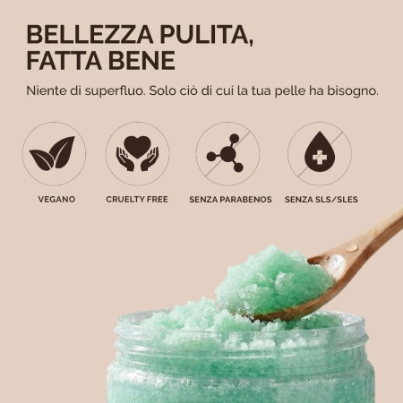 Scrub de Corp Exfoliant cu Sare de la Marea Moartă PraNaturals Mango și Kiwi 500 g, 100% Organic, Infuzat cu Uleiuri Naturale de Migdale Dulci și Grâu, Vegan, pentru Piele Catifelată și Revitalizată - Img 4