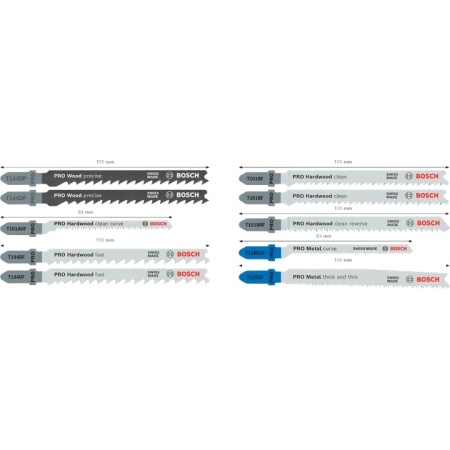 Set 10 lame fierastrau vertical Bosch, lemn si metal, pentru prindere SDS - Img 2