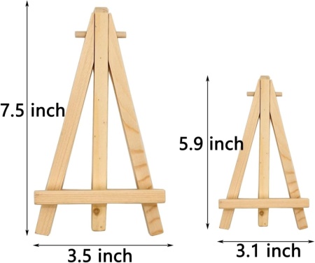Set 10 Mini Șevalete din Lemn Natural de Pin 15 x 8 cm (5.9 Inch)pentru Fotografii, Mici Pânze de Pictură, Numere de Masă Nuntă, Mărturii, Cărți de Vizită și Proiecte Creative DIY - Img 3