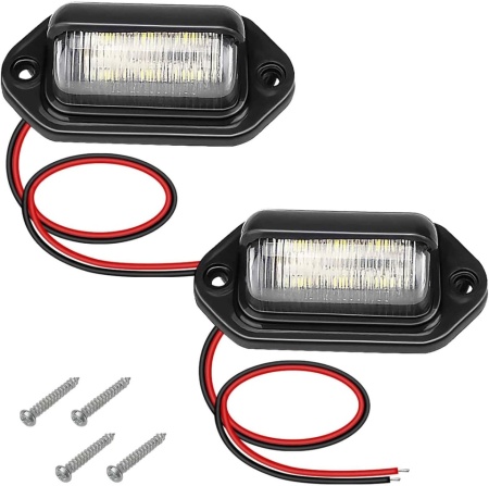 Set 2 Lămpi LED Albe pentru Numărul de Înmatriculare, 6-SMD, Impermeabile IP67, 12-24V - Img 2