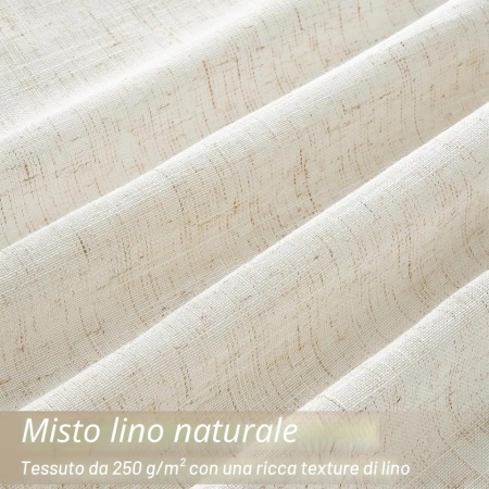 Set 2 Perdele Voal Topfinel cu In Natural 140 x 235 cm, Finisaj Semitransparent cu Inele Metalice (Capsate), Stil Modern Boem pentru Living și Dormitor - Img 5
