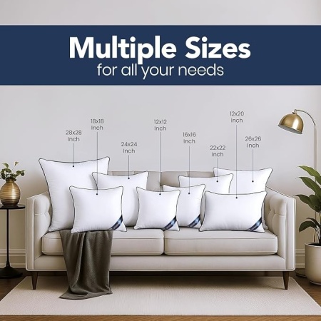 Set 2 perne decorative pentru umplutură Utopia Bedding, 45 x 45 cm (18x18 inch), umplutură siliconizată pufoasă, perne albe pentru canapea, fotoliu sau pat - Img 5