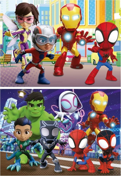 Set 2 Puzzle-uri Educa Marvel Spidey and His Amazing Friends, 2 x 48 Piese, pentru Copii 4+ Ani, Model 19678 - Img 5