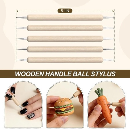 Set 27 unelte pentru modelaj și sculptură lut cu uscare la aer și pastă polimerică, kit complet accesorii pentru olărit, ceramică și proiecte DIY handmade - Img 5