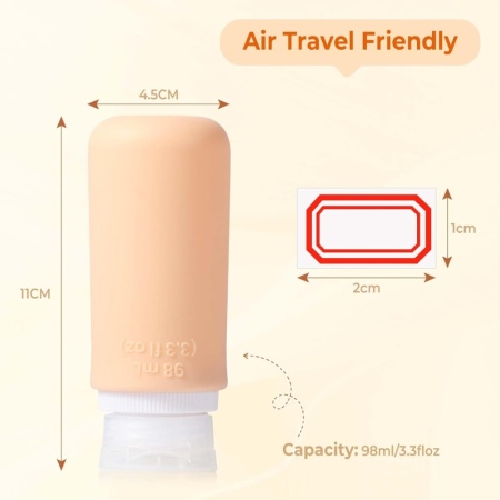 Set 4 Recipiente de Călătorie, 98 ml, Silicon, Antiscurgere, pentru Șampon și Cosmetice, Multicolor - Img 3