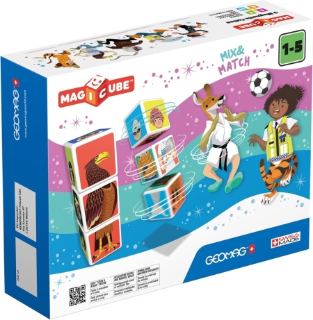 Set 9 cuburi magnetice, Geomag, 1 an+, Multicolor - Img 4