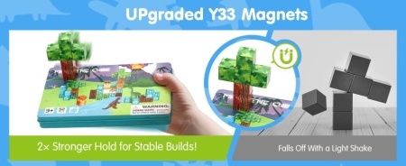 Set de constructie magnetic hahaland, 48 piese si 2 figurine dinozauri, blocuri magnetice educative STEM pentru copii, varsta 3+ ani - Img 4