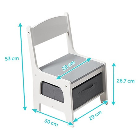 Set masuta si 2 scaune , alb MDF, U-Grow - Img 3