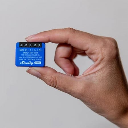 Shelly PLUS 1 Mini GEN3, comutator pentru relee inteligente WiFi cu un singur canal (8A) - Img 4