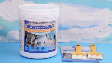 Solutie hidroizolanta lichida transparenta, 1 kg (35 oz), strat etansant invizibil pe baza de apa impotriva infiltratiilor, pentru acoperis, baie, rosturi gresie, pereti si terase, interior/exterior - Img 4